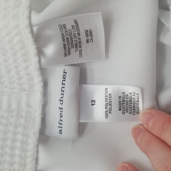 Alfred Dunner SZ 12 Pants Slacks Pull On Elastic Waist White Grandma Core Granny - Picture 5 of 8